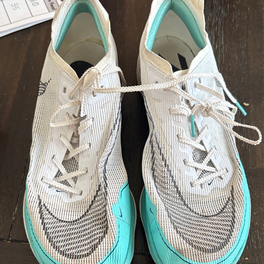Nike Women's vapor fly White and Teal Athletic Shoes